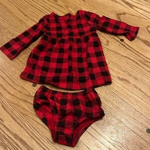 Wonder Nation Red and Black Checkered Baby Outfit